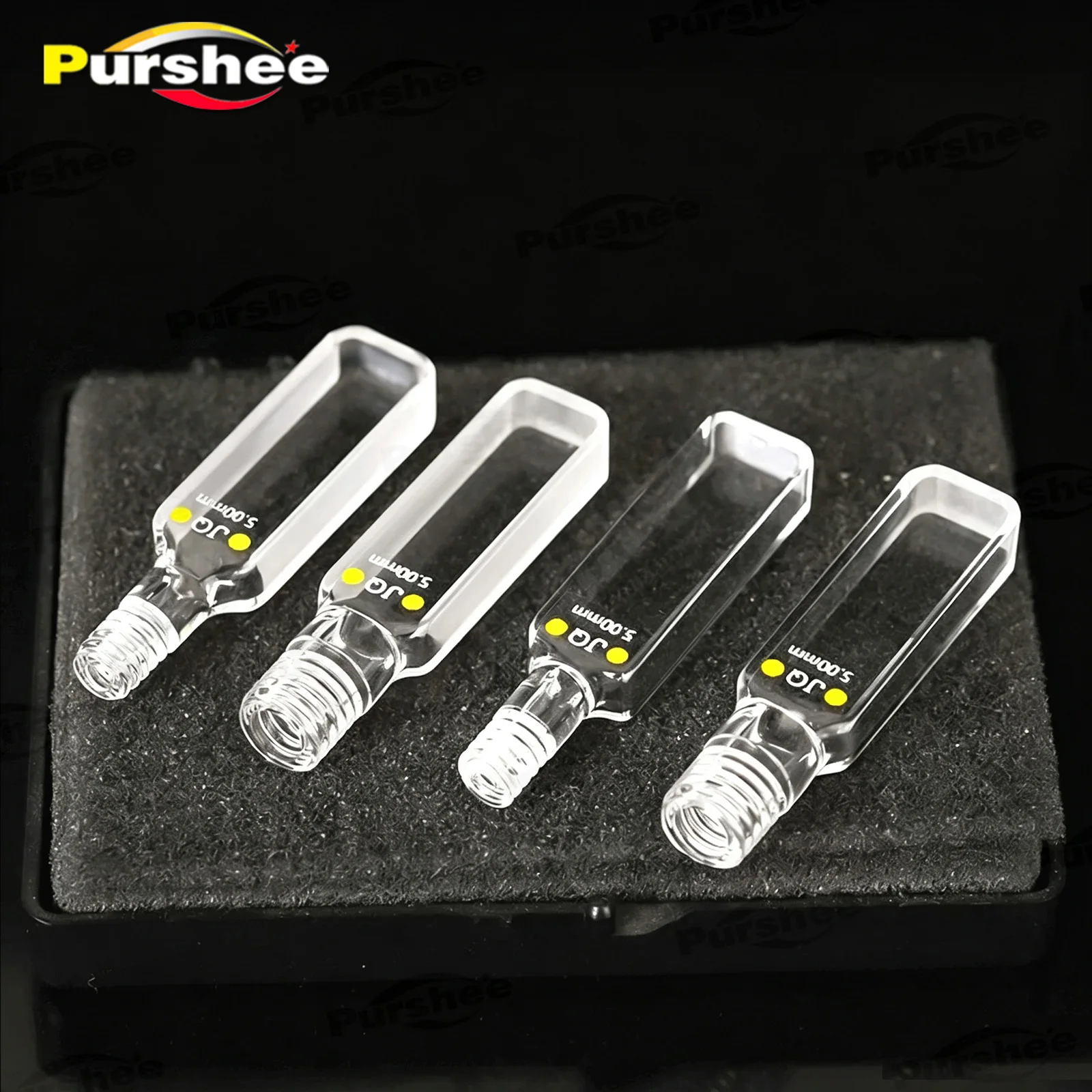 5mm JGS1 Quartz Sealed Screw‑Top Cuvette Optical‑Contact‑Integrated Process 2‑Way/4‑Way Light Path UV‑Vis Spectrophotometer Cell
