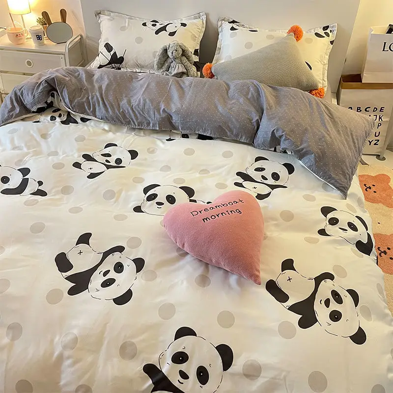 Sanrio Maiden Heart Hello Kitty Cartoon Bedding Ins Lovely Princess Style Bed Sheet Single Quilt Cover 4-piece Minimalist Wind