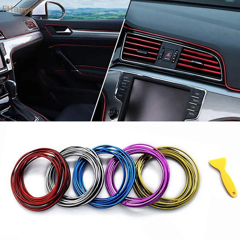 

Universal Car Moulding Decoration Flexible Strips 5M Interior Auto Mouldings Car Cover Trim Dashboard Door Car-styling