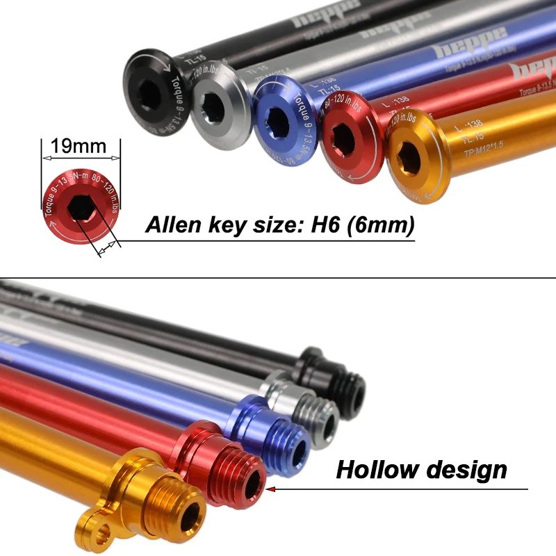 HEPPE Road Bike Thru Axle 12x100 Front Fork Thru Axle Ultra Light Shaft Skewer w/Nut for Replace Cervelo RAT Rapid Axle