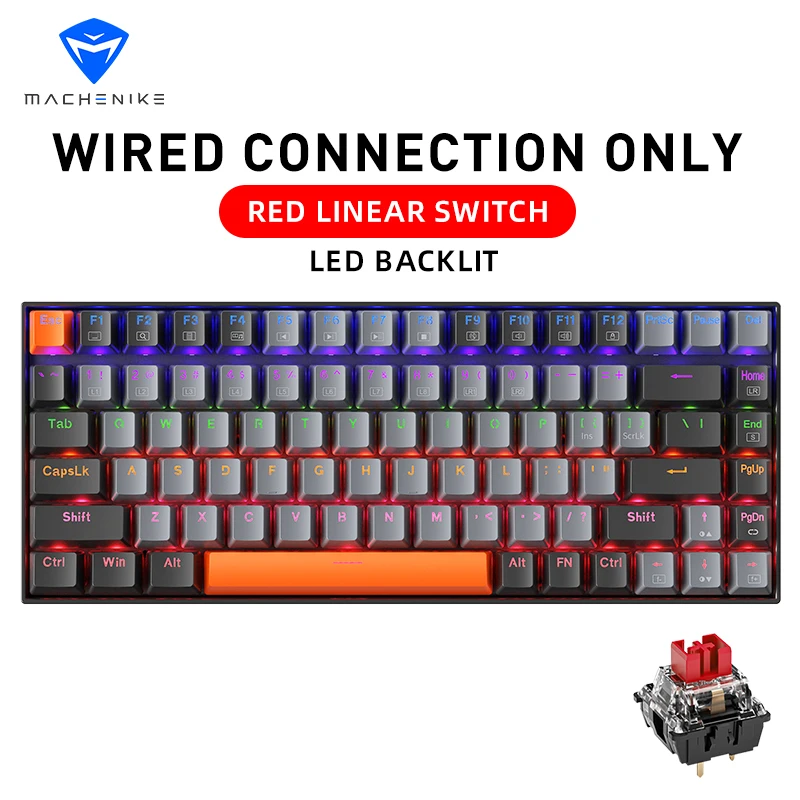 Machenike K500A-B84 механическая клавиатура 75% TKL популярная Проводная/Беспроводная игровая клавиатура светодиодный/RGB подсветка 84 клавиши для геймеров
