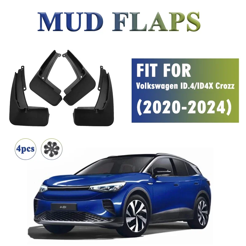 

2020-2024 FOR Volkaswagen VW ID.4 ID4 X Crozz Mud Flaps Guard Splash Mudflaps Mudguard Fender Car Accessories Front Rear 4pcs