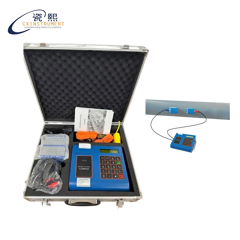 Portable 1% Accuracy Flow Meter, DN15-DN6000, Rechargeable, Printer, RS485, Industrial  Flowmeter