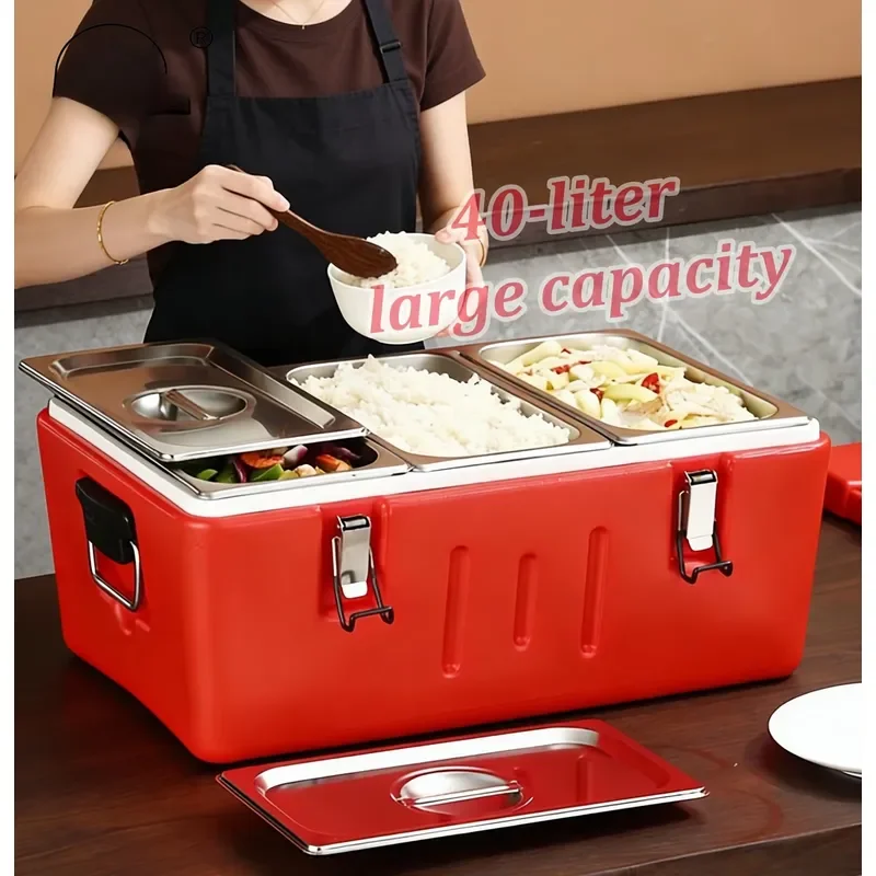 Large Capacity Stainless Steel Casserole Thermal Insulation Food Storage Container for Restaurant Camping High Quality