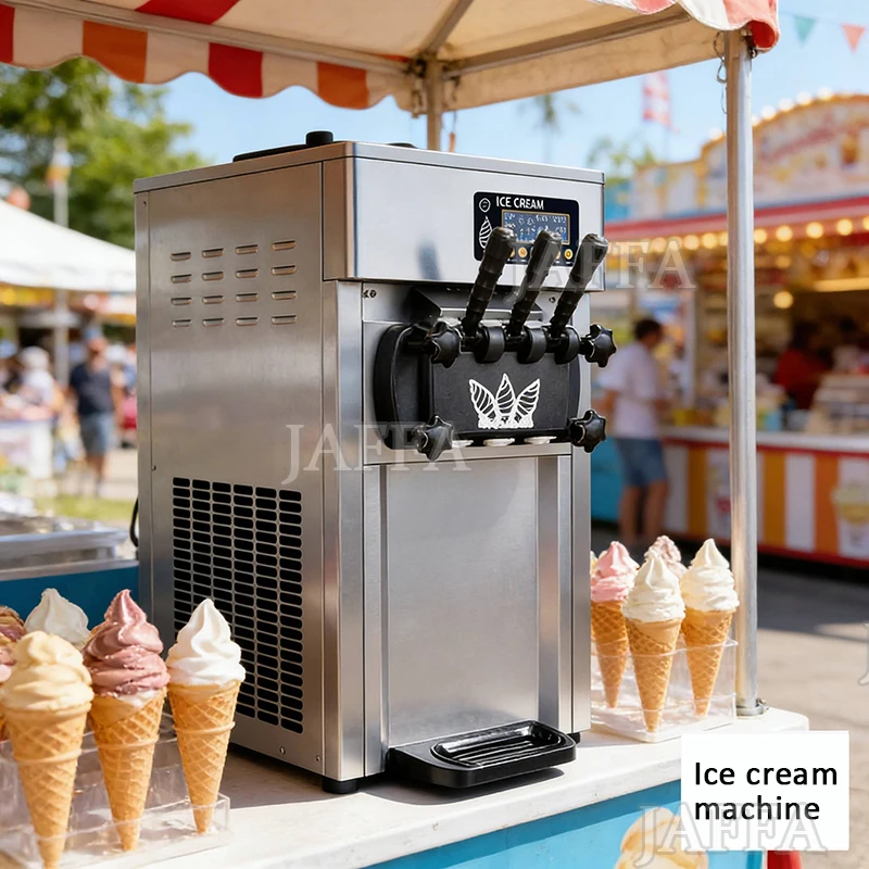 Ice Cream Maker Machine For Stainless Steel Homemade Ice Cream Makers Countertop Touch Screen Puffing Shortage Alarm LED Display