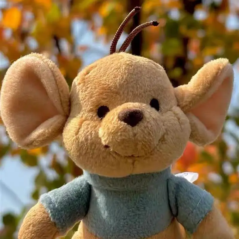 디즈니 푸우 곰 동물 머리 장식 루 귀여운 면 인형 열쇠고리 봉제 장난감 펜던트 소녀 배낭 지퍼 장식 휴일 선물