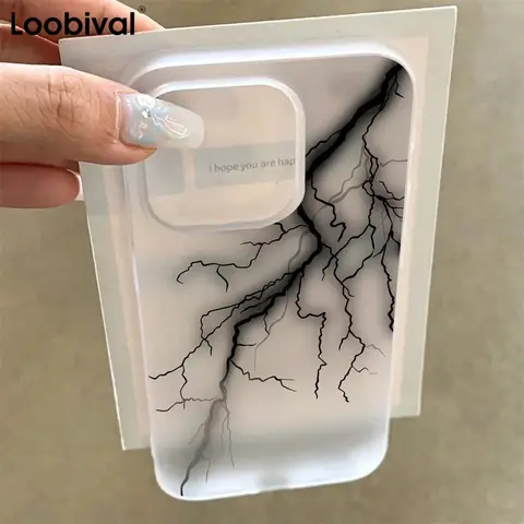Creative Lightning Transparent Matte Slim Case For iPhone 16 15 14 13 12 11 Pro Max 7 8 Plus X Xs Xr SE Soft Silicon Cover Shell