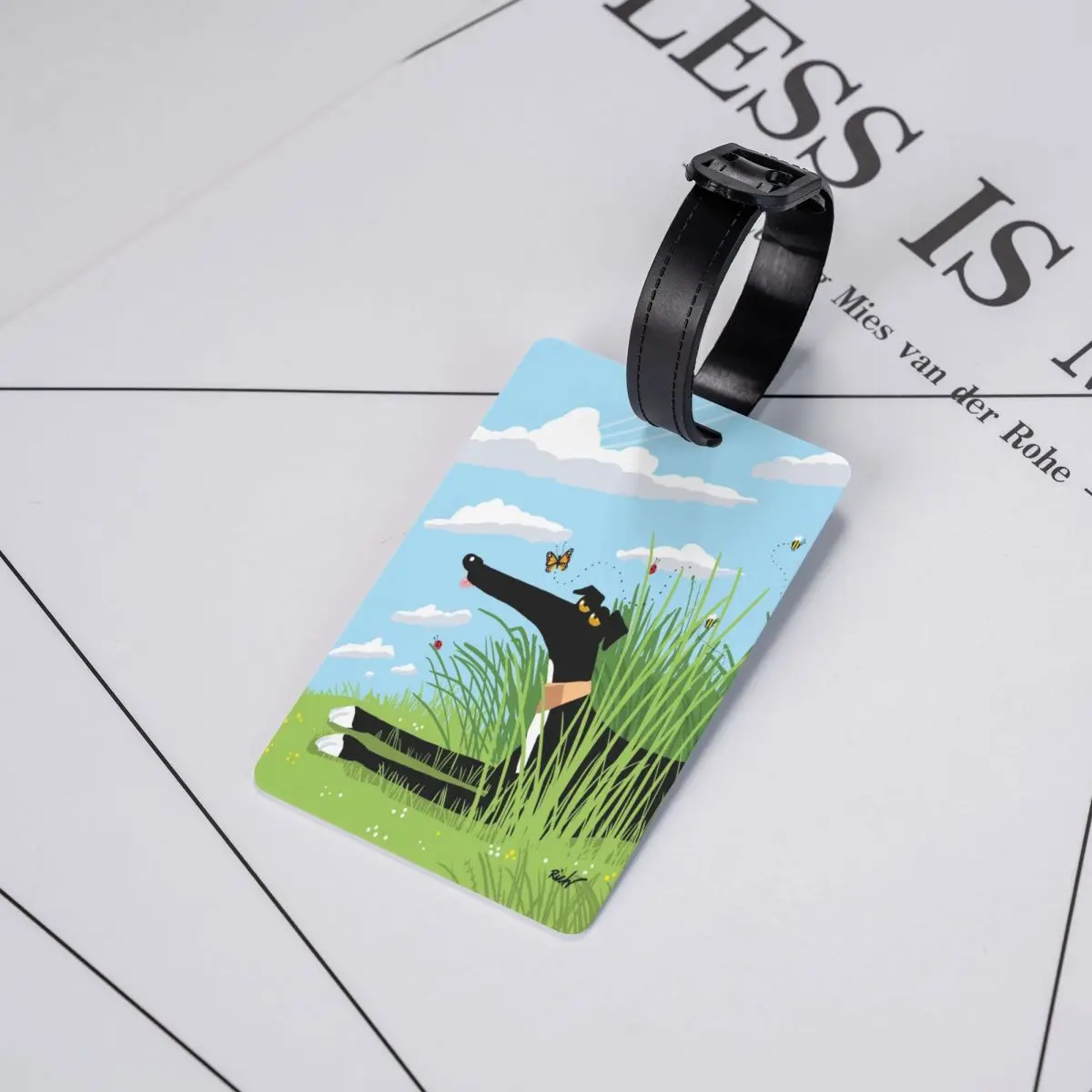 Aangepaste Windhond Whippet Hond Bagage Tag Cartoon Windhond Patroon Koffer Bagage Privacy Cover Id Label