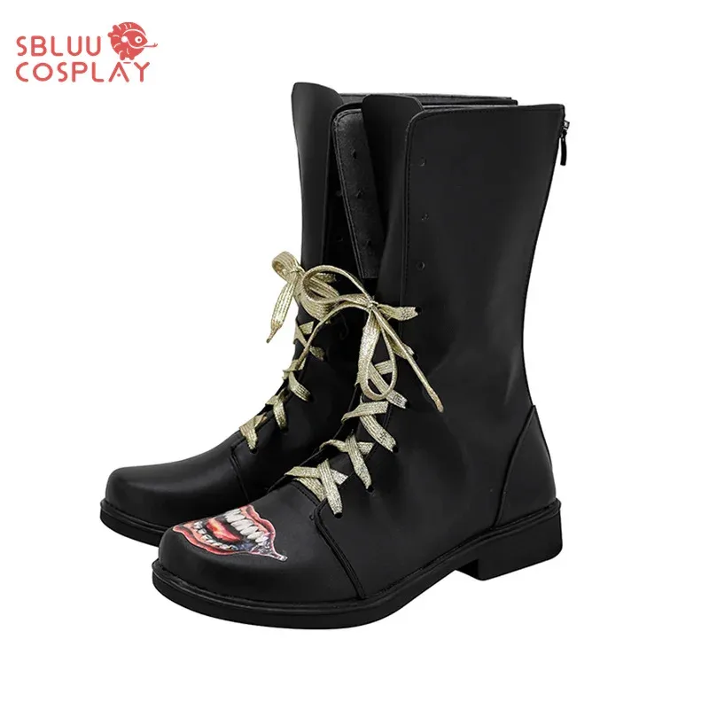 

dd12SBluuCosplay Movie Suicide Clown Joker Cosplay Shoes Black Custom Made Jared Leto Boots Halloween Outfit