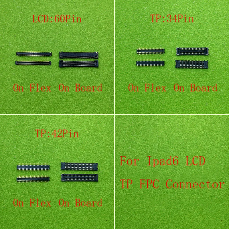 2 قطعة 34 42 60 دبوس شاشة الكريستال السائل محول الأرقام بشاشة تعمل بلمس الشركة العامة للفوسفات موصل الاتصال لباد 6 Air2 IPad6 A1566 A1567 على اللوحة الأم #1