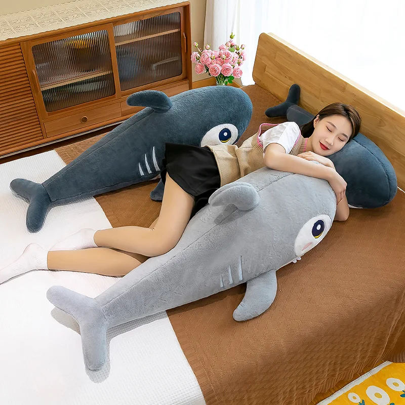 Brinquedo de pelúcia criativo adorável tubarão macio boneca dos desenhos animados tubarão novo brinquedo lance travesseiro presente aniversário w2044