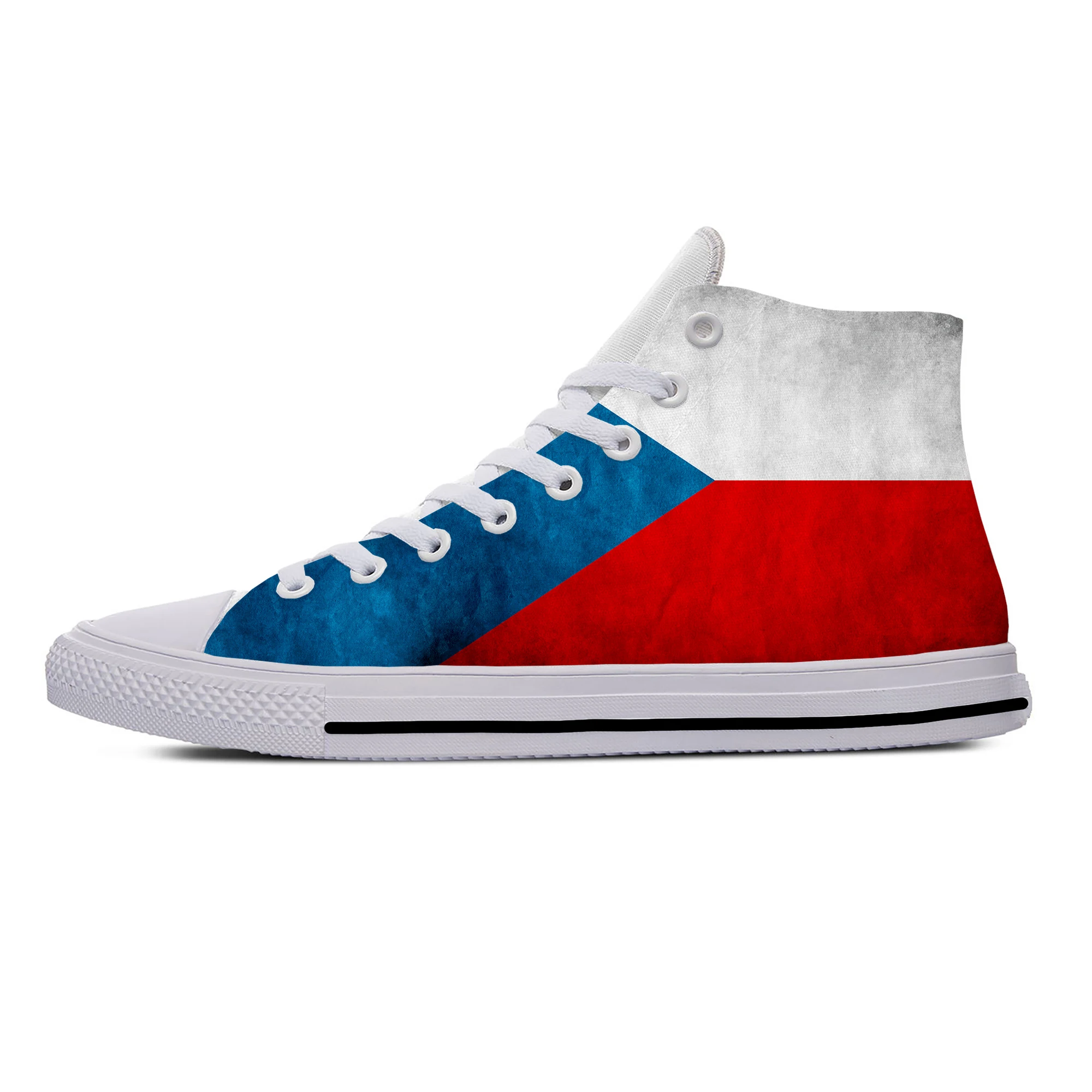 Hot Czech Republic Flag Patriotic Fashion Popular Casual Shoes High Top Lightweight Men Women Sneakers Breathable Board Shoes