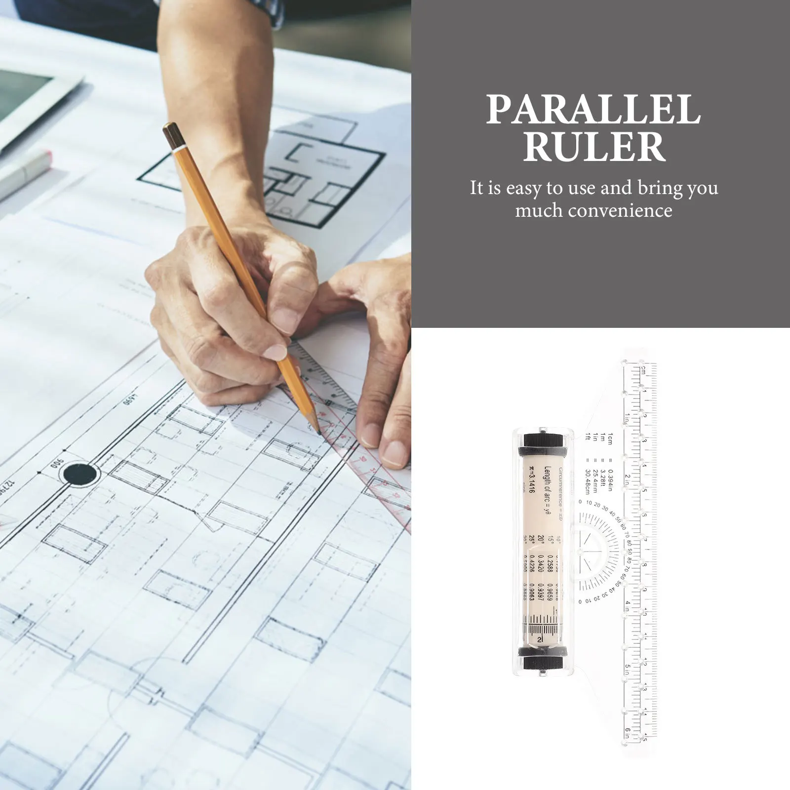 

High Accuracy Drawing Ruler Multifunctional Rolling Ruler for Engineers Students Best for Vertical
