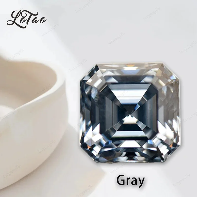 

Asscher Cut Moissanite Artificial Gemstone Multiple Color Pass Diamond Teste VVS1 Gemstone for DIY Jewelry Making Certificate