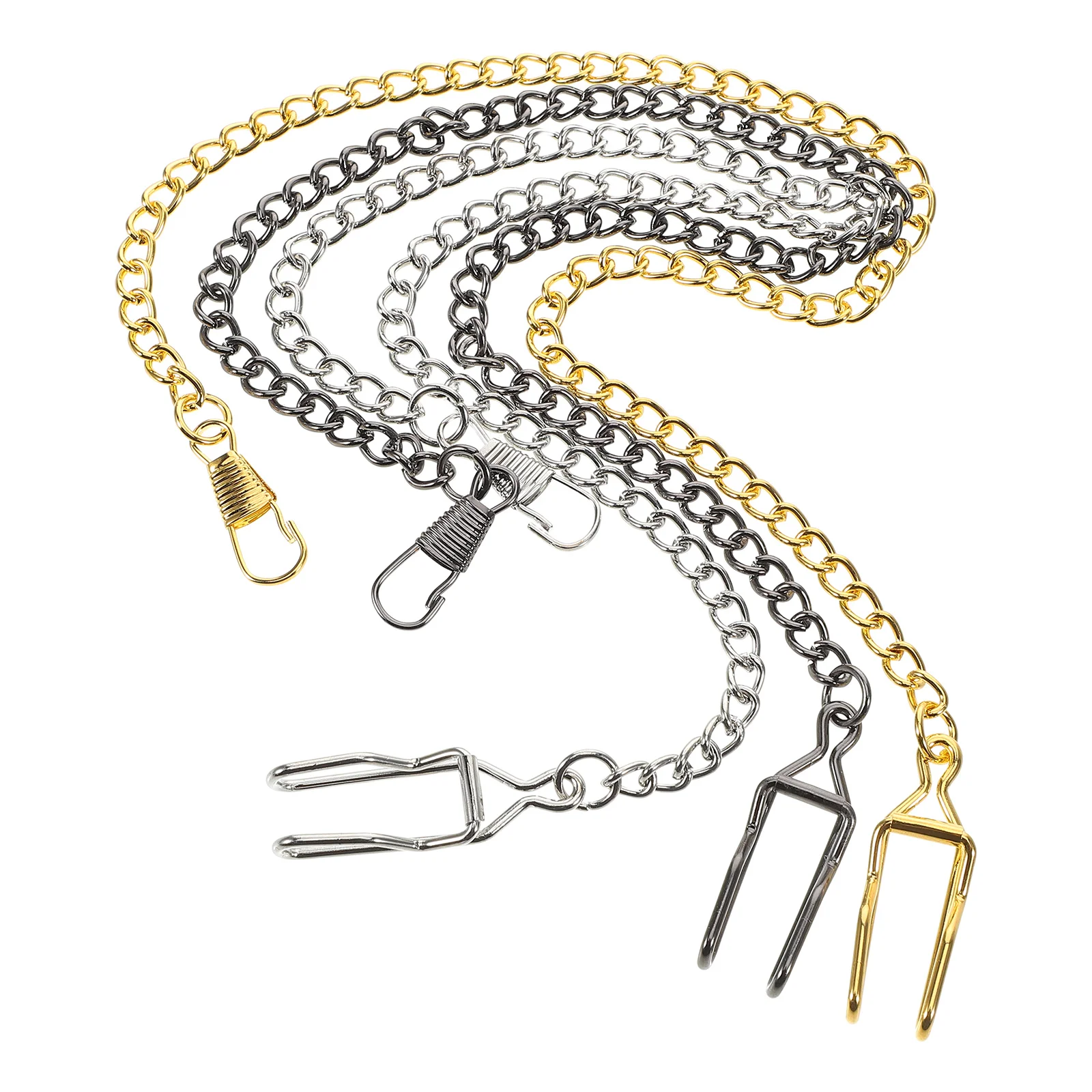 3pcs Retro Pocket Watch Chain 37.5cm Curb Link Fob Vest Chains for Men Women Alloy Decorative Metal Replacement