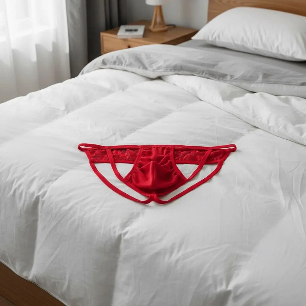 Breathable Low Waist Men Mesh Thongs Thin Strap Open Crotch Men's Transparent Panties T-back Underwear Male Briefs Sports