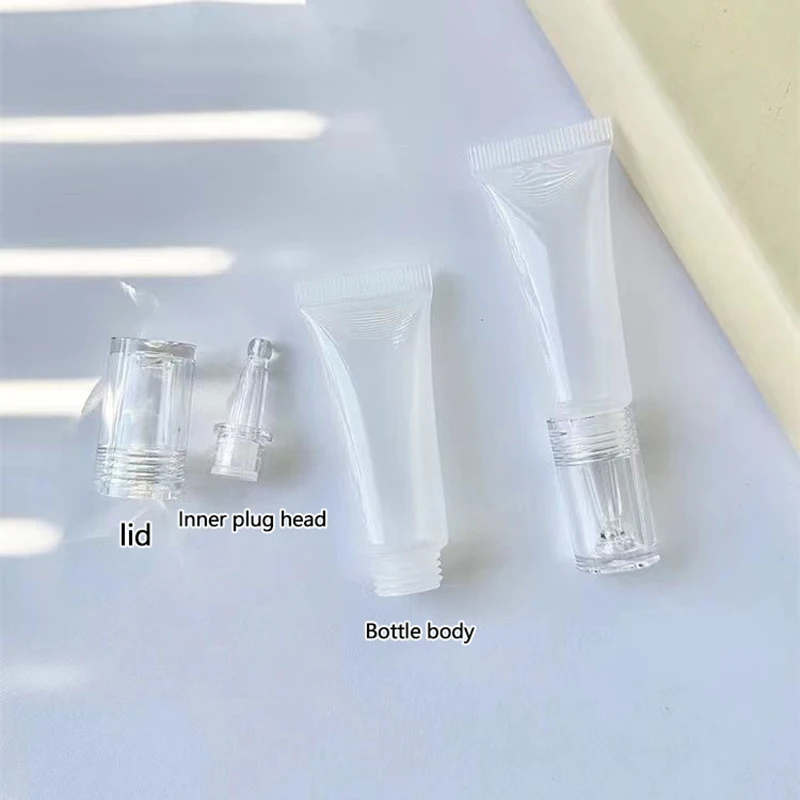 10/15ML Cosmetic Soft Tubes Sunscreen Eye Cream Lotion Liquid Foundation Refillable Bottles Hyaluronic Acid Dropper Empty Bottle