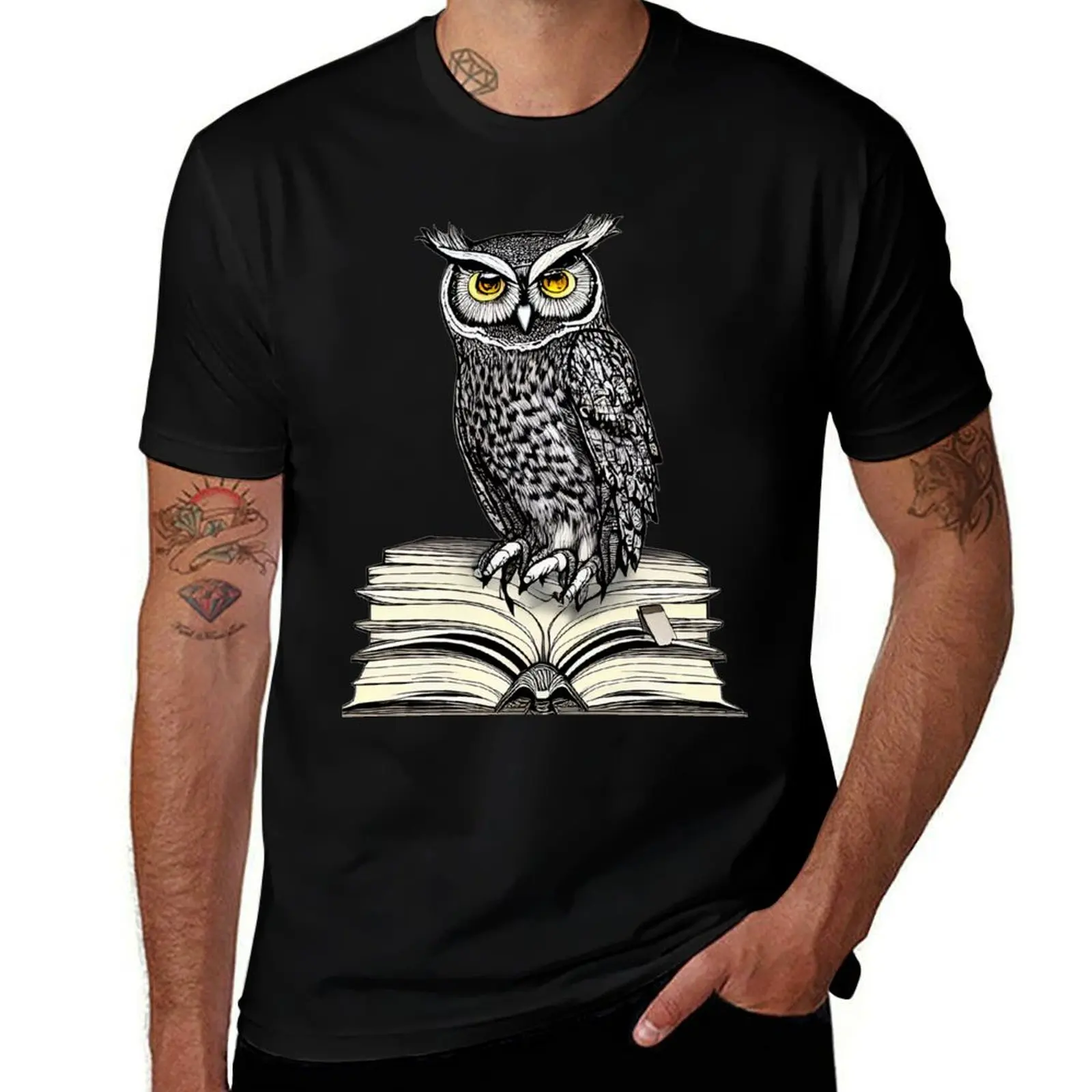 

book and owl T-Shirt anime t shirts for man man graphic t shirt graphic t shirts for man T-Shirt