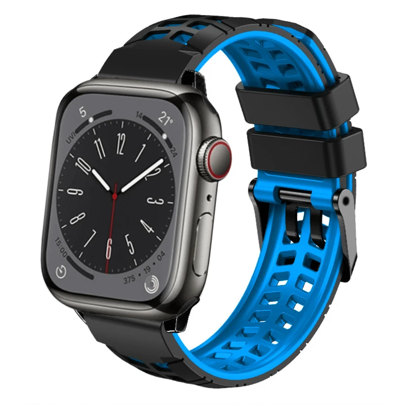 Спортивный силиконовый ремешок для Apple Watch Ultra 2 49 мм 10 9 8 7 46 мм 45 мм 41 мм Браслет iWatch 6 5 4 3 SE 44 мм 40 мм 42 мм