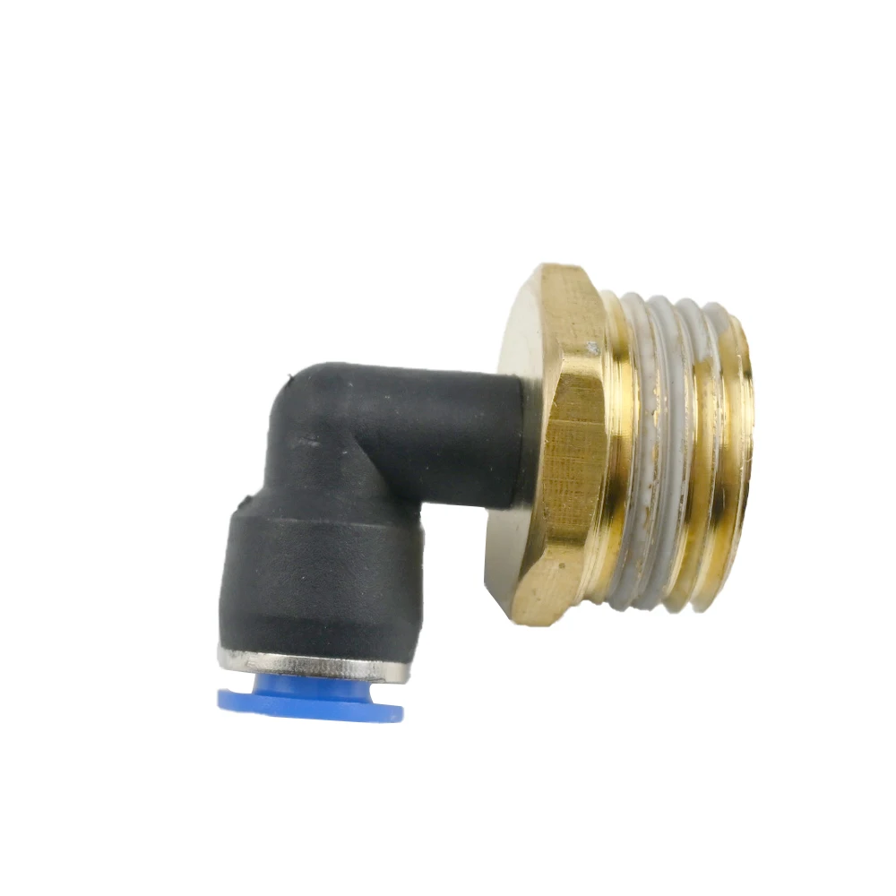 90 ° L Shape Pneumatic Fittings Elbow Quick Joint 1/2'' Male Connector For 6-12MM  PU Hose 5 Pack