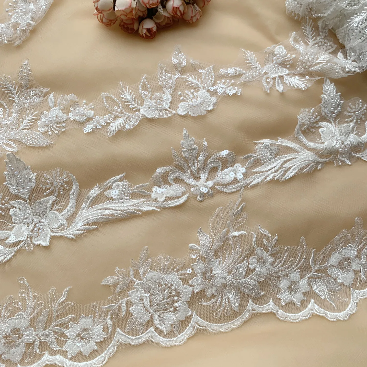 New Luxury Beaded Lace Barcode Accessories For Wedding Dresses Headdresses Floral Accessories
