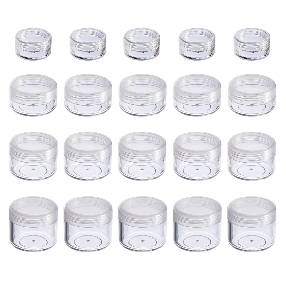 

500Pcs Transparent Small Round Makeup Leakproof Jar Pot for Powder Cosmetic Lotion Cream Bead Eye shadow Spices Loose Leaf Teas