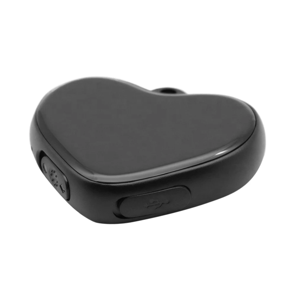 Q66 Digital Recording Device Heart Shape Voice Activated Recorder Timing Micro Recording Pendant for Lectures Meeting Interviews