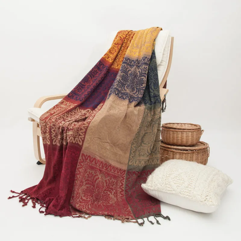 Bohemian Cover Blanket Sofa Towel Fabric Sofa Cover Grunge Living Room Sofa Decoration Bedding Home Decoration Throw Blanket