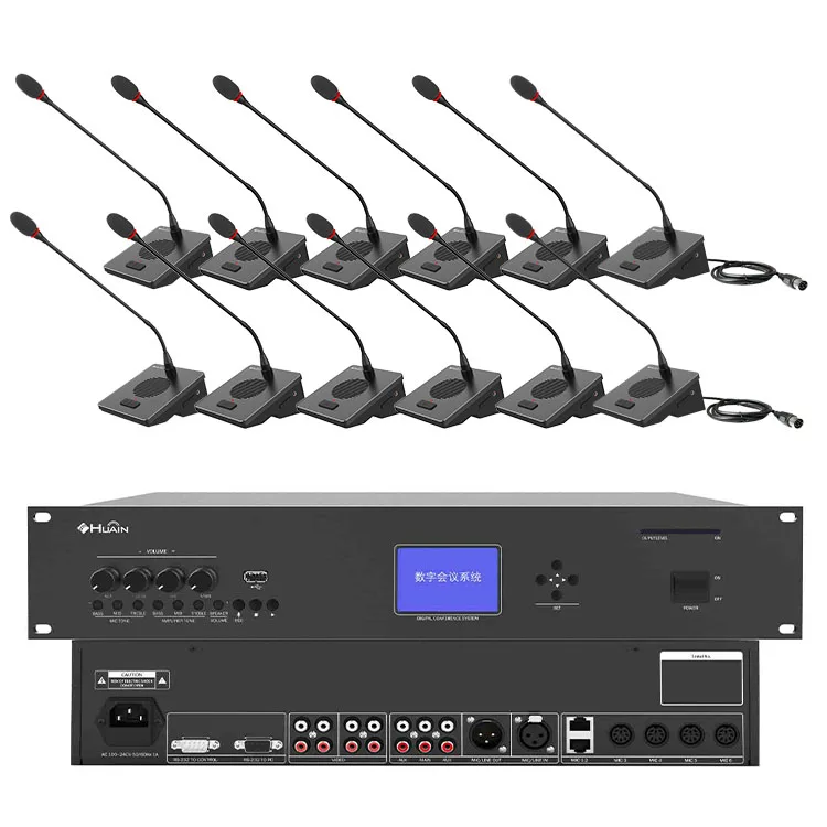 

HUAIN Meeting Discussion Table Wired Digital Conferencing Daisy Chain Conference System Delegate Unit Microphone