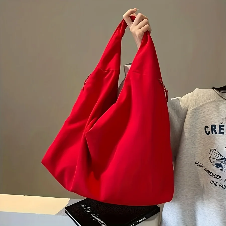 حقيبة يد كاجوال من النايلون للنساء حقيبة كتف بسحاب للإغلاق، متينة وسهلة التنظيف للتنقل والعمل والسفر والأعمال