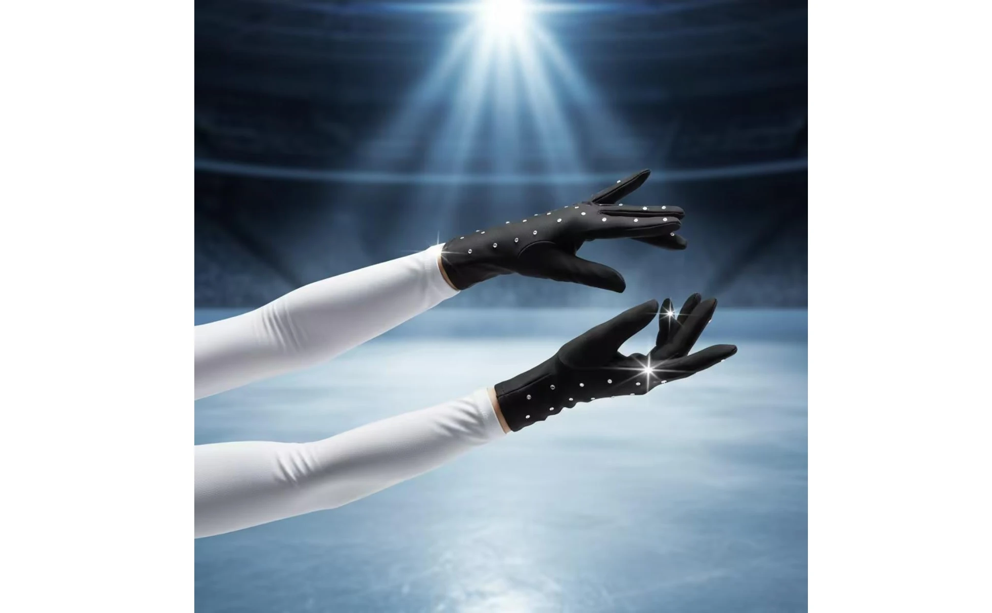 Rhinestone Gloves Sparkling Gloves with Rhinestones Costume Accessory Slim-Fitting Lightweight for Performers