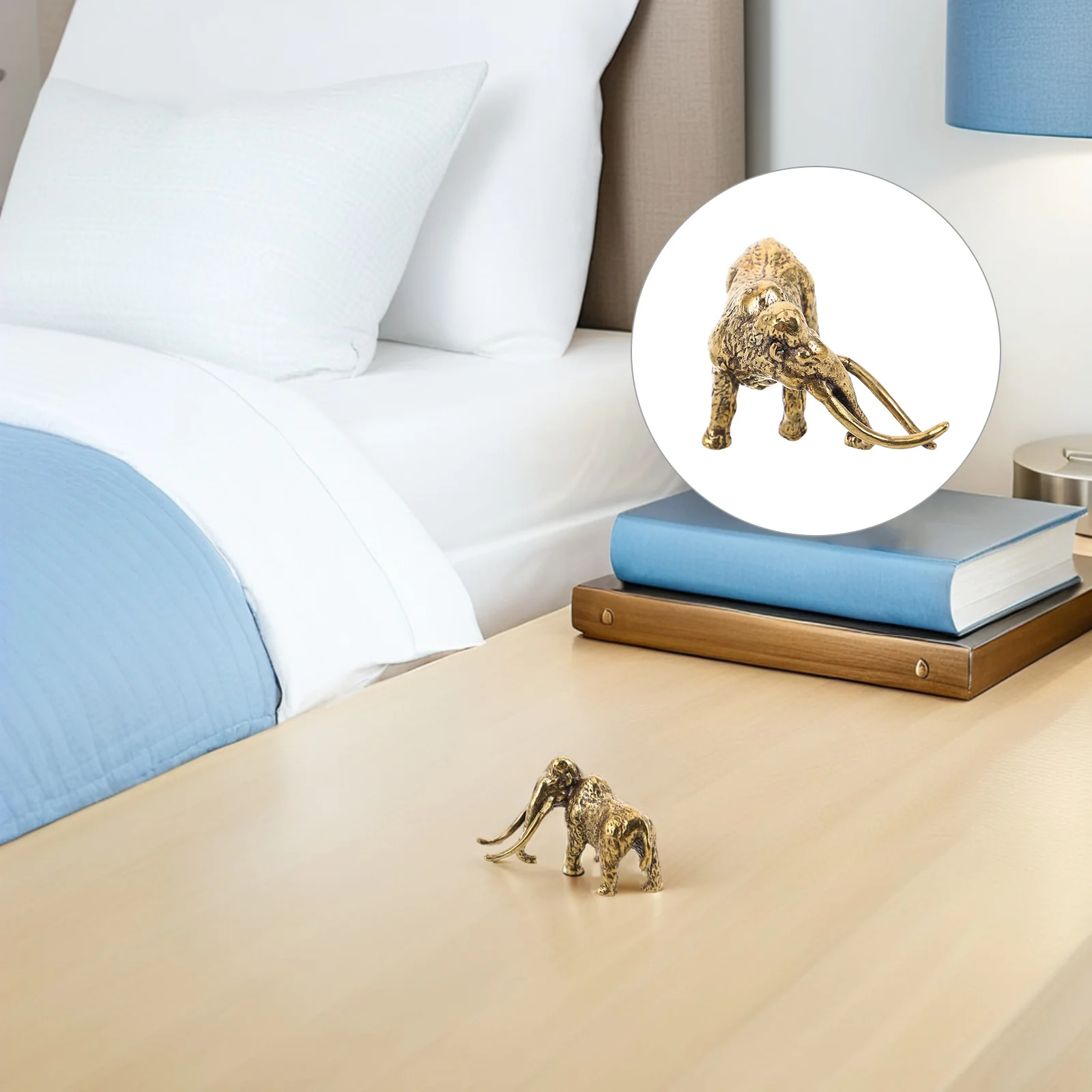 

Brass Vintage Elephant Miniature Animal Sculpture Tea Pet Desktop Ornament Small Retro Animal Decor Elephant Sculpture