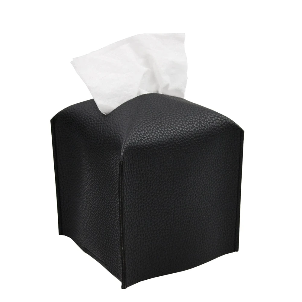 Quadratische dekorative pu Leder Tissue Box Halter moderne Tissue Case Gesichts papier Organizer Spender für Badezimmer 5x5x5\'\'