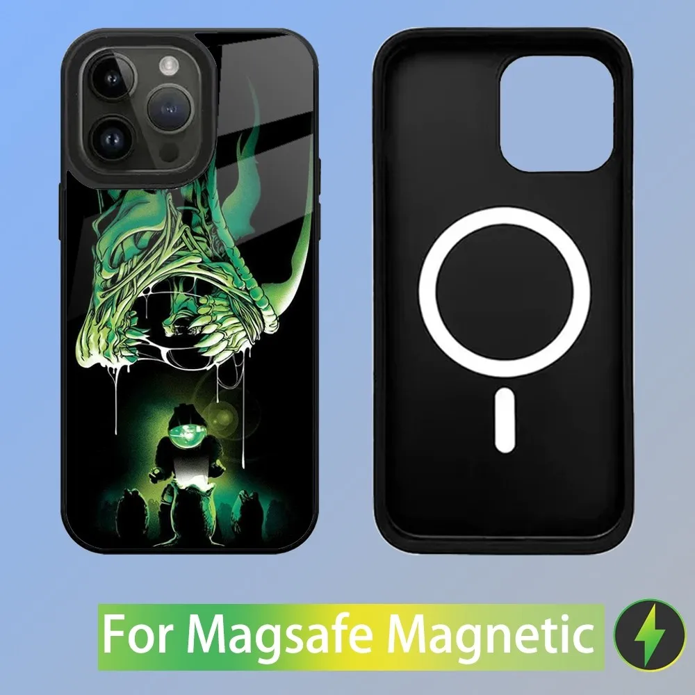 Movie A-Alien X-Xenomorph Phone Case For iPhone 15,14,13,12,11,Plus,Pro,Max Mini Magsafe Magnetic Wireless Charging