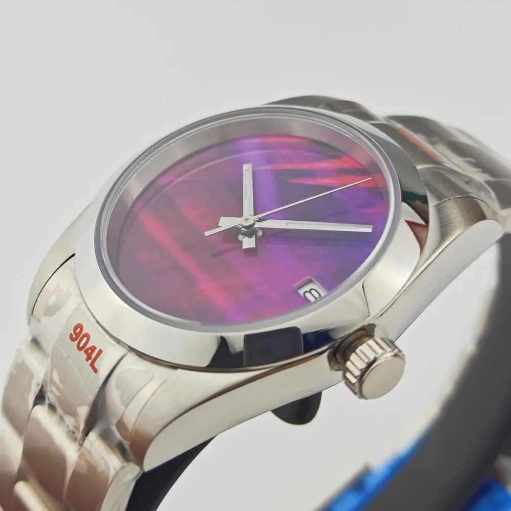 Механические часы NH35, модифицированные светящиеся деловые минималистичные часы из нержавеющей стали марки 316, автоматические японские часы