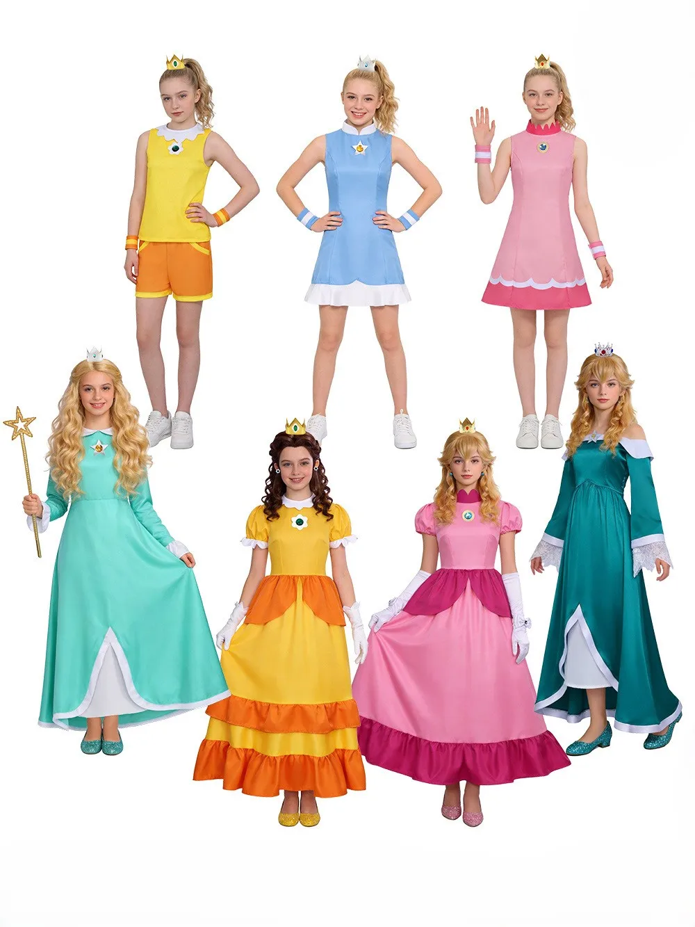 Rosalina Kleid Fantasy-Märchenfigur Cosplay-Outfit, Historisches Hofstil-Kleid, Themenparty Rollenspiel-Kostüm