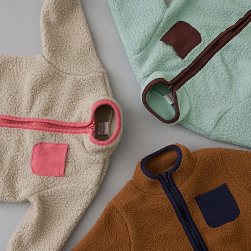 2026 Autumn New Baby Long Sleeve Casual Romper Newborn Boy Girl Winter Warm Lamb Fleece Jumpsuit Infant Plus Velvet Clothes