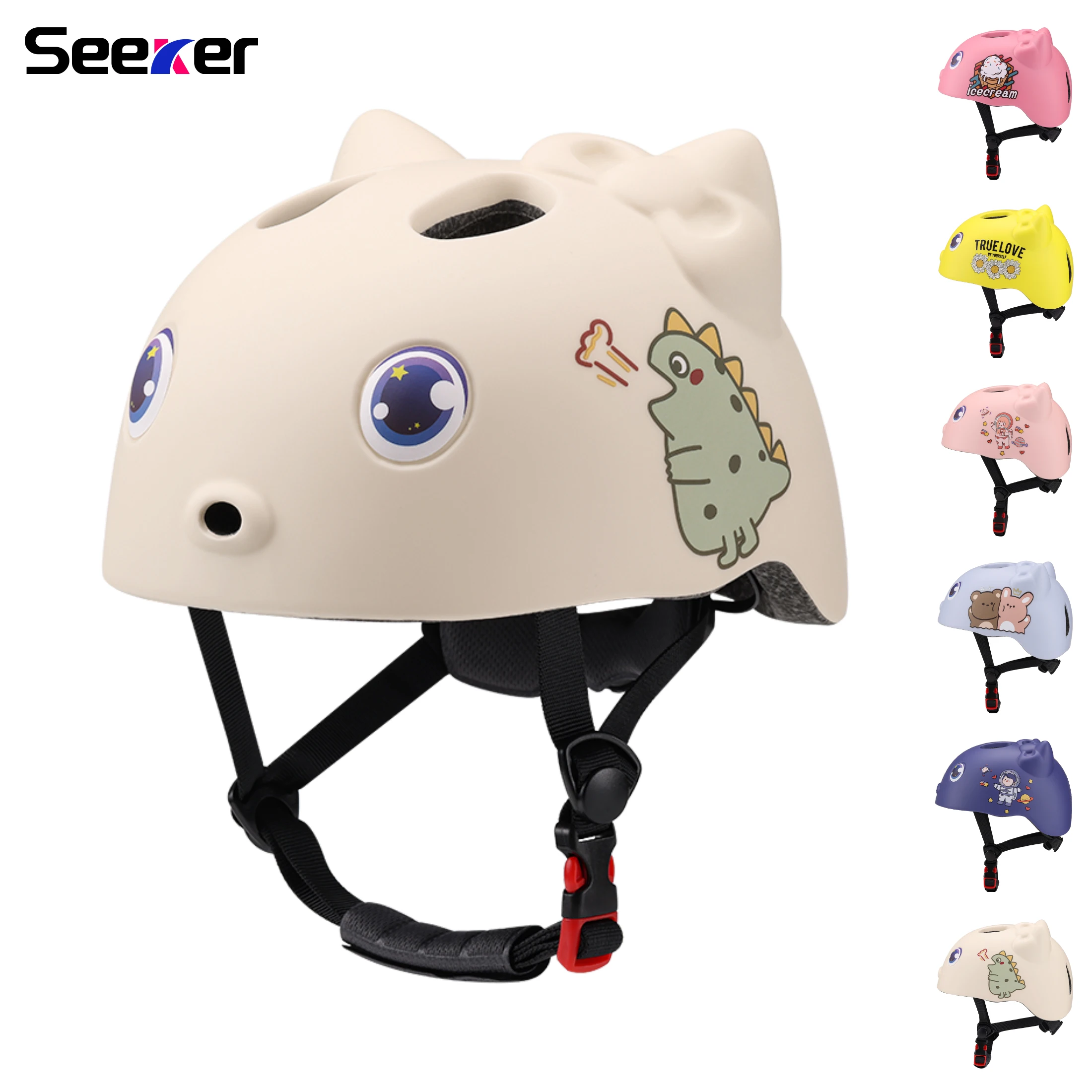 Seeker Children's Helmet Bicycle Balance Car Scooter Outdoor Sports Safety Helmet Lightweight Kids Riding Open Helmet Girls