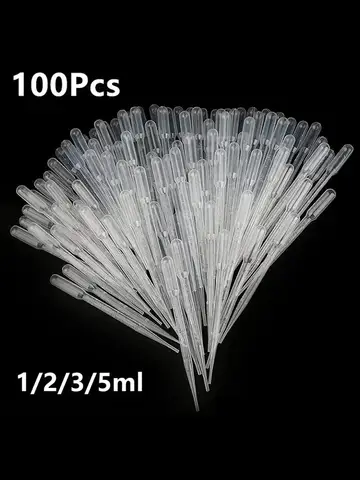 100Pcs/Lot Laboratory Pipette 1ml 2ml 3ml 5ml Plastic Disposable Graduated Container Liquid Dropper Equipment Straw Makeup Tools