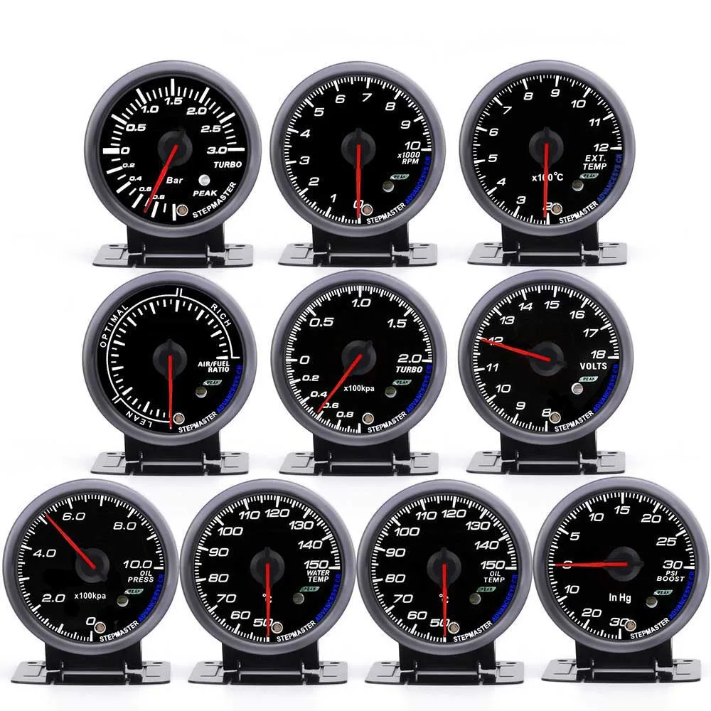60mm 12V Car Modification Gauge Boost Water Oil Temp Oil Pressure Voltage AFR Exhaust Temperature Meter