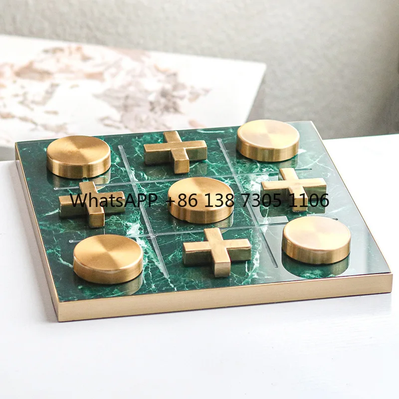 

Light luxury creative metal chessboard ornament decoration home entrance living room TV cabinet art and crafts