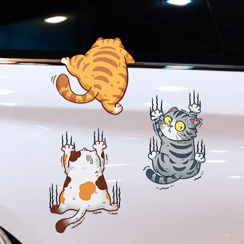 Car sticker funny pet cat reptile cat animal modeling creative decal decoration PVC waterproof and sunscreen 15CM