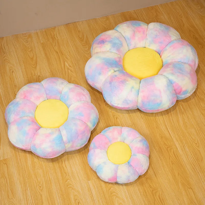 

Bubble Kiss Ins Rainbow Plush Cushion PP Cotton Filled Flower Throw Pillows for Couch Home Decorative Chair Office Seat Cushion