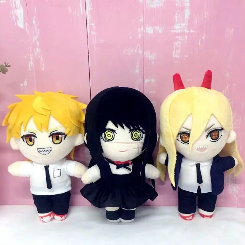 20Cm Chainsaw Man Denji Makima Reze Soft Plush Filling Hug Pillow Desktop Sofa Decoration Accompanied Sleeping Doll Friend Gift