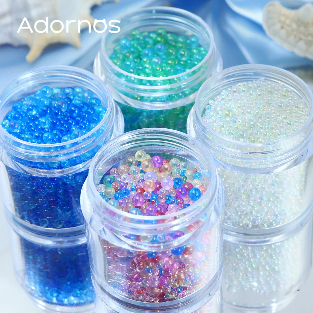 4 Bottles Mix Glass Beads Epoxy Resin Filling Accessories Crystal Water Bubble Balls Resin Mold Filler DIY Pendant Crafts Making