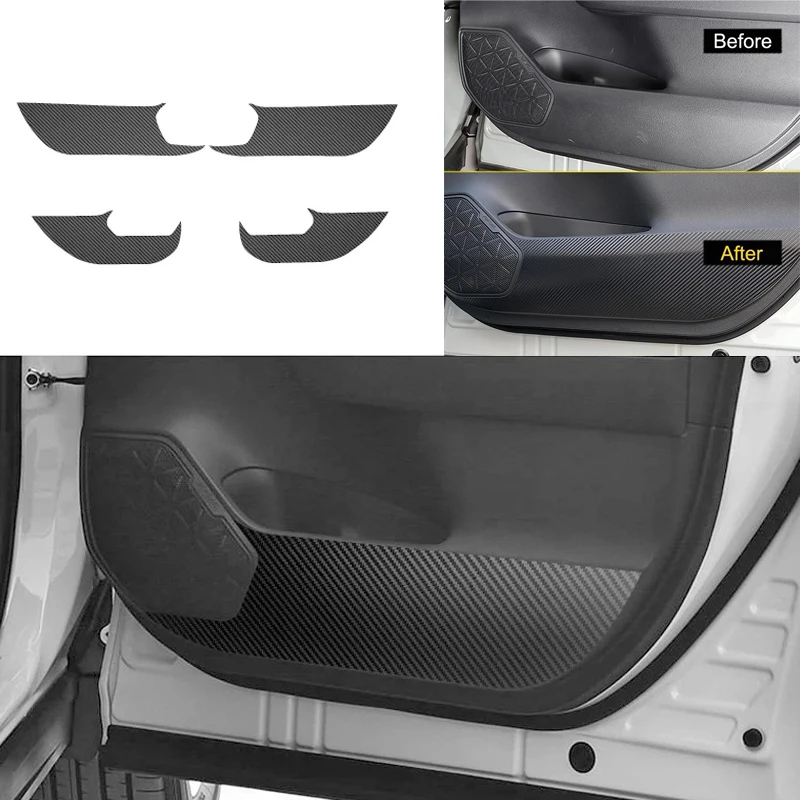 

For Toyota RAV4 2020-2022 Accessories Car Door Anti-Kick Anti-Dirty Pad Carbon Fiber Film Sticker Interior Cover Protector