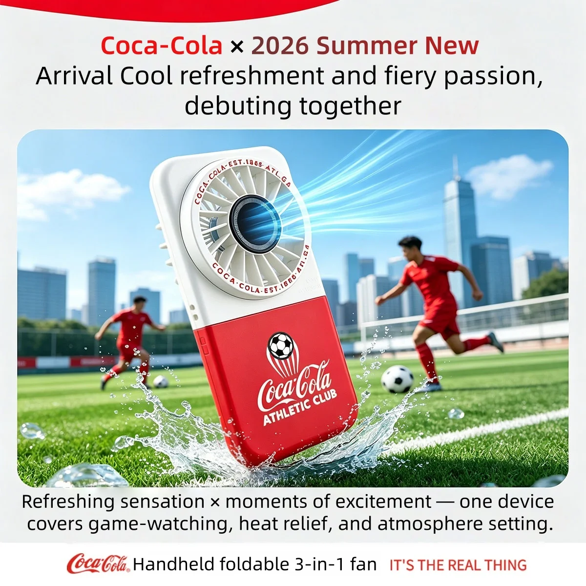 coca-cola-foldable-portable-handheld-fan-mini-cooling-rechargeable-fan-5-speed-high-speed-personal-fan-w-lanyard-for-outdoor
