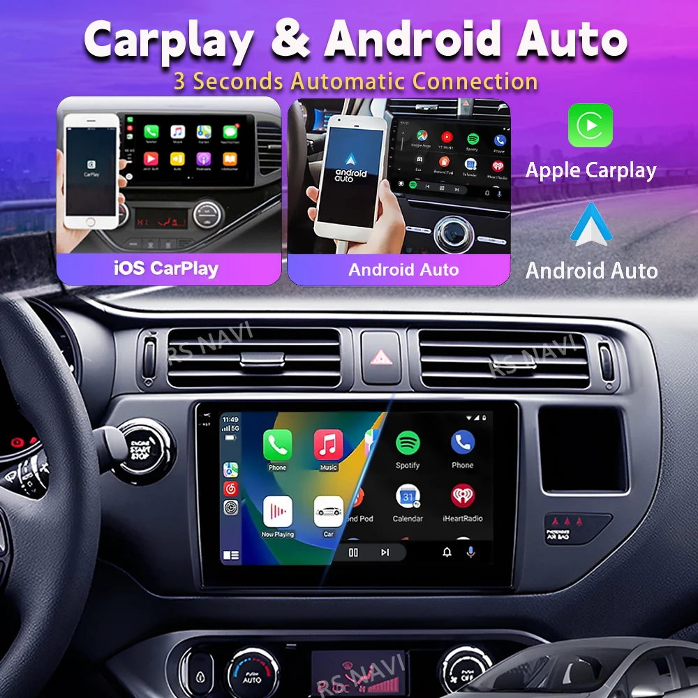 Android 16 Carplay Auto 2K Screen Car Radio Multimedia Player For Kia RIO K3 2011 2012 2013 2014 2015 Autoradio Stereo Head Unit