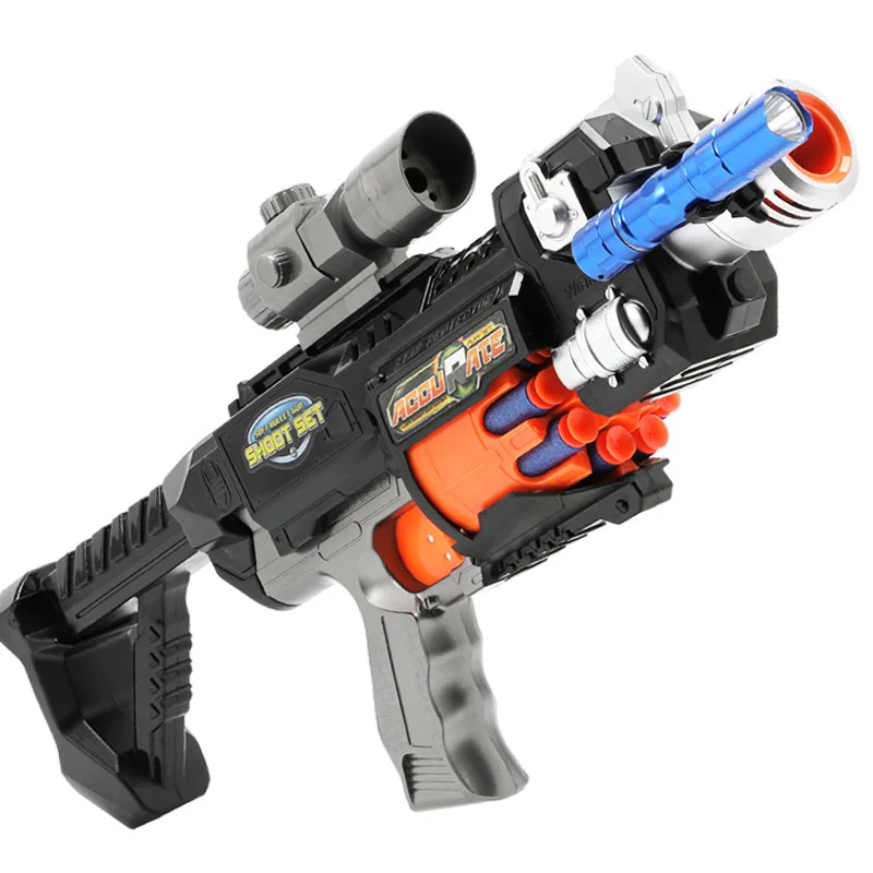 Children's Electric Soft Bullet Gun Shooting Toy for Boys Rifle Sniper Plastic Launcher Automatic Gun Toy for Kid Birthday Gifts