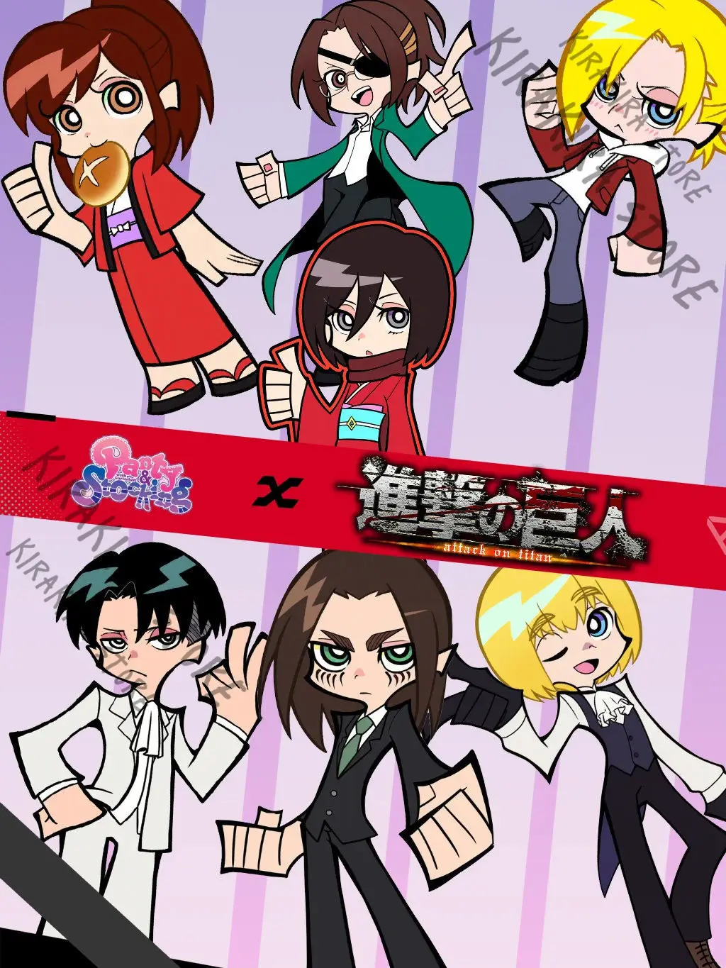 

Attack on Titan Eren Jaeger Mikasa.Ackerman Levi Ackerman Anime Armin Arlert Sasha Blouse Acrylic 6cm Standing Plate Mascot